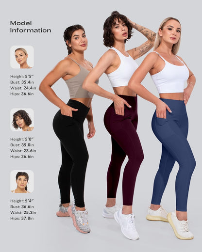 Leggings with Pockets for Women, High Waisted Tummy Control Workout Yoga Pants