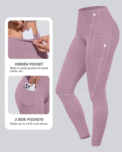 Leggings with Pockets for Women, High Waisted Tummy Control Workout Yoga Pants