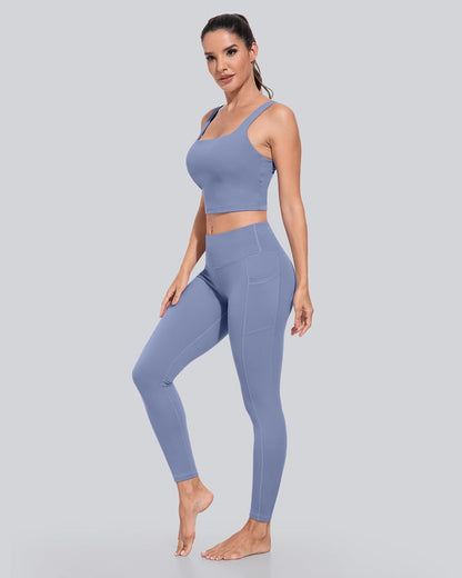 Leggings with Pockets for Women, High Waisted Tummy Control Workout Yoga Pants
