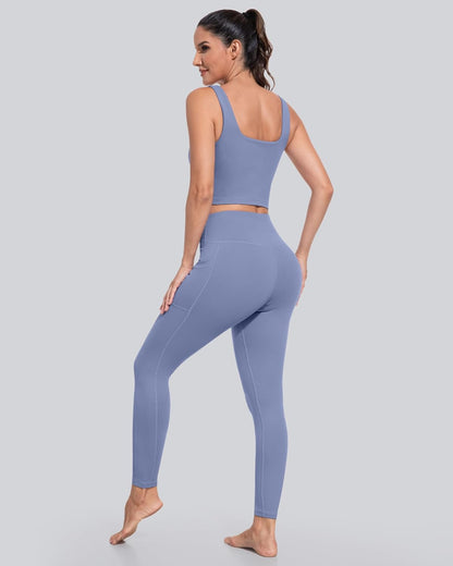 Leggings with Pockets for Women, High Waisted Tummy Control Workout Yoga Pants