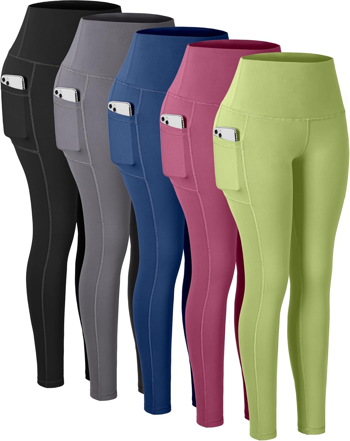 Leggings with Pockets for Women, High Waisted Tummy Control Workout Yoga Pants