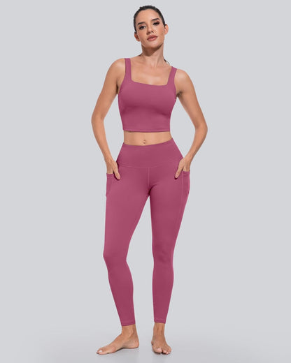 Leggings with Pockets for Women, High Waisted Tummy Control Workout Yoga Pants