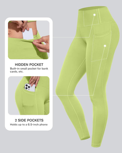 Leggings with Pockets for Women, High Waisted Tummy Control Workout Yoga Pants
