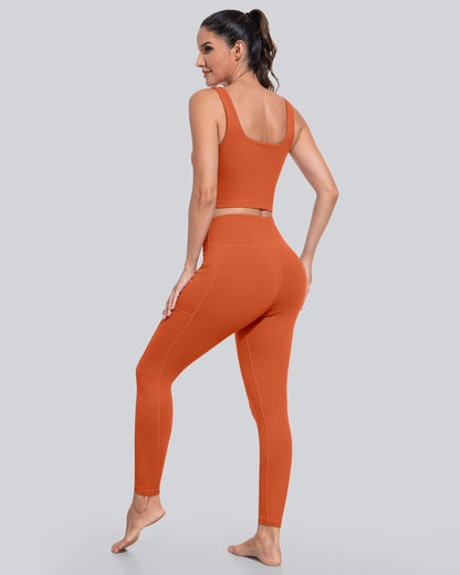 Leggings with Pockets for Women, High Waisted Tummy Control Workout Yoga Pants