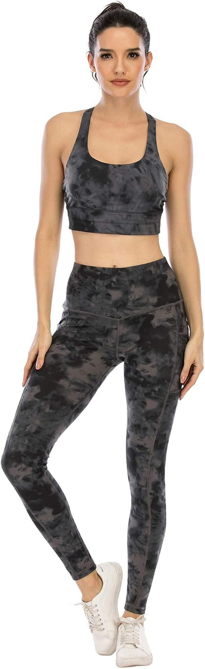 Leggings with Pockets for Women, High Waisted Tummy Control Workout Yoga Pants