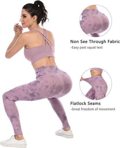 Leggings with Pockets for Women, High Waisted Tummy Control Workout Yoga Pants