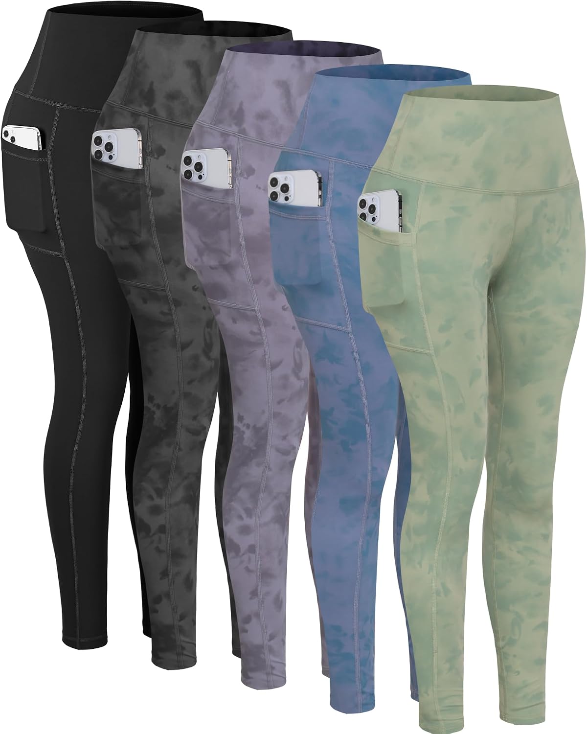 Leggings with Pockets for Women, High Waisted Tummy Control Workout Yoga Pants