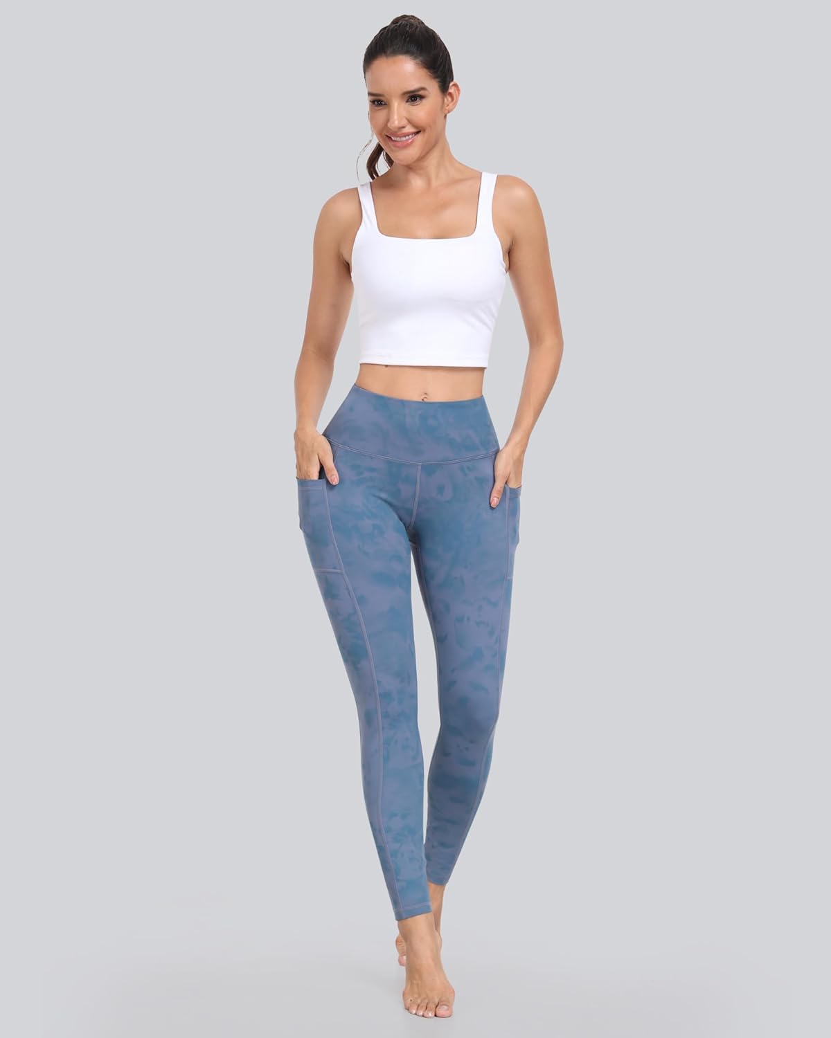Leggings with Pockets for Women, High Waisted Tummy Control Workout Yoga Pants