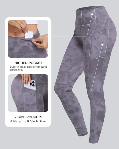 Leggings with Pockets for Women, High Waisted Tummy Control Workout Yoga Pants