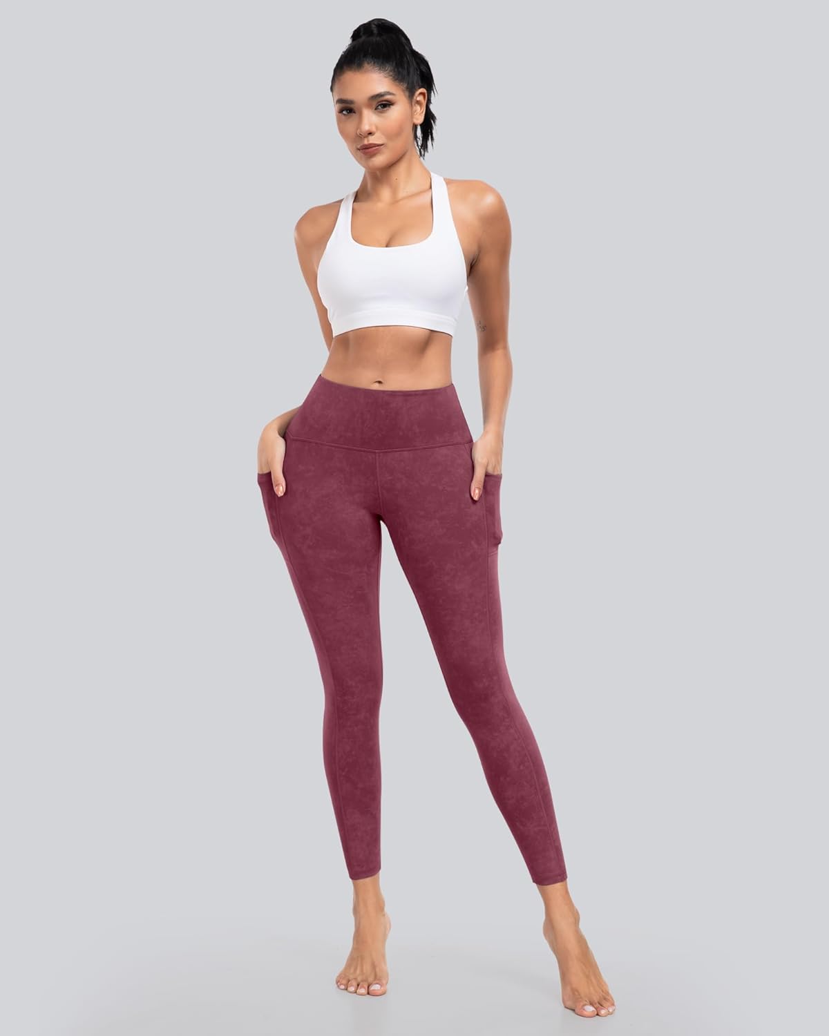 Leggings with Pockets for Women, High Waisted Tummy Control Workout Yoga Pants