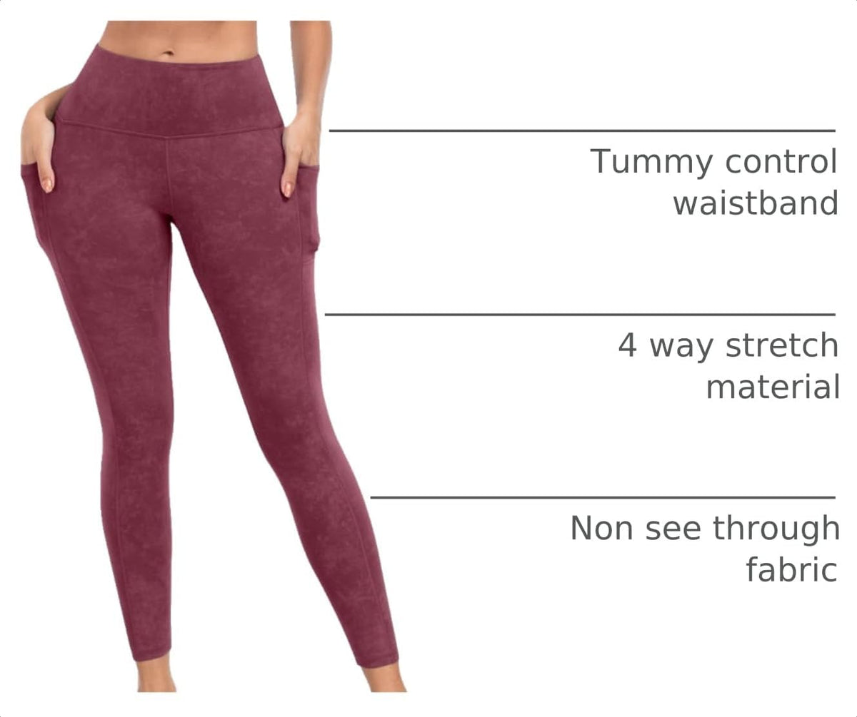 Leggings with Pockets for Women, High Waisted Tummy Control Workout Yoga Pants