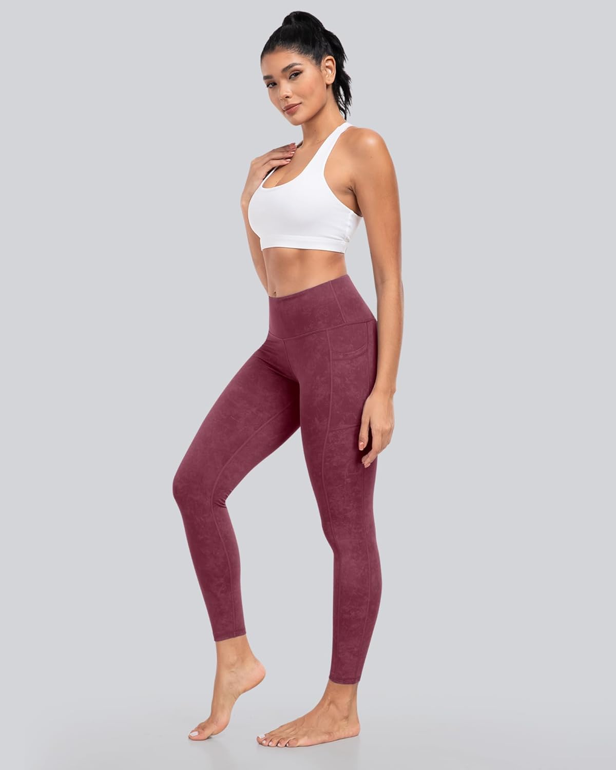 Leggings with Pockets for Women, High Waisted Tummy Control Workout Yoga Pants