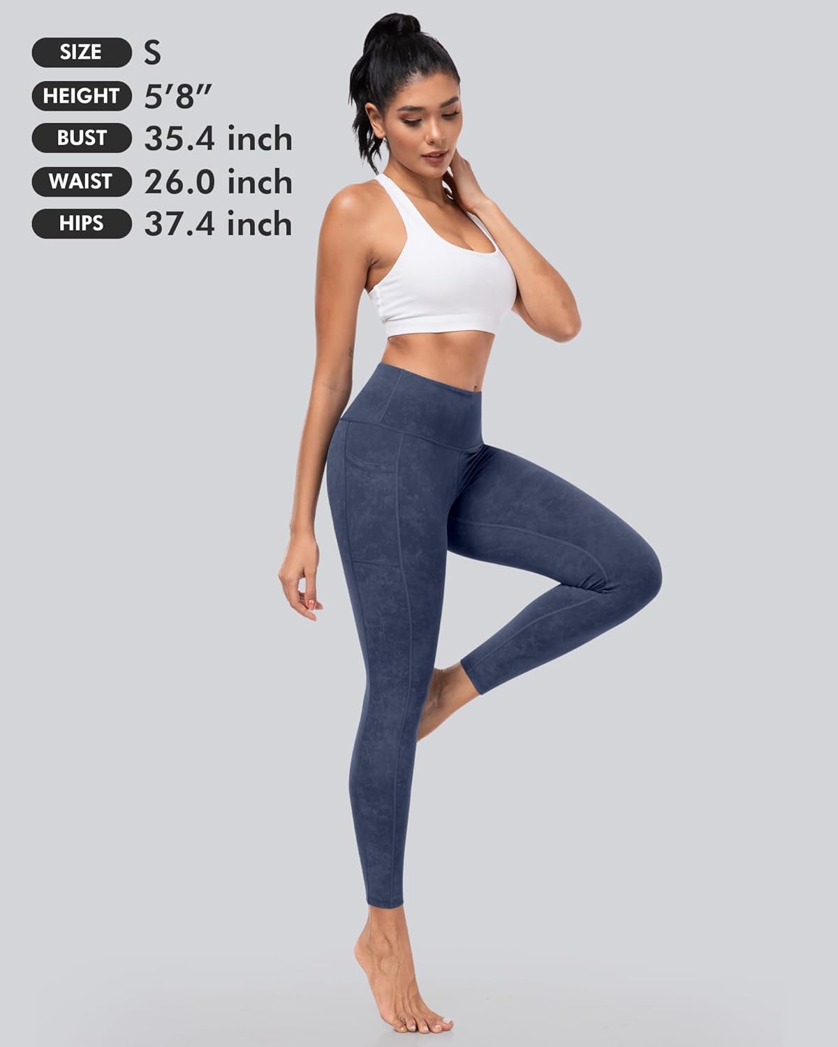 Leggings with Pockets for Women, High Waisted Tummy Control Workout Yoga Pants