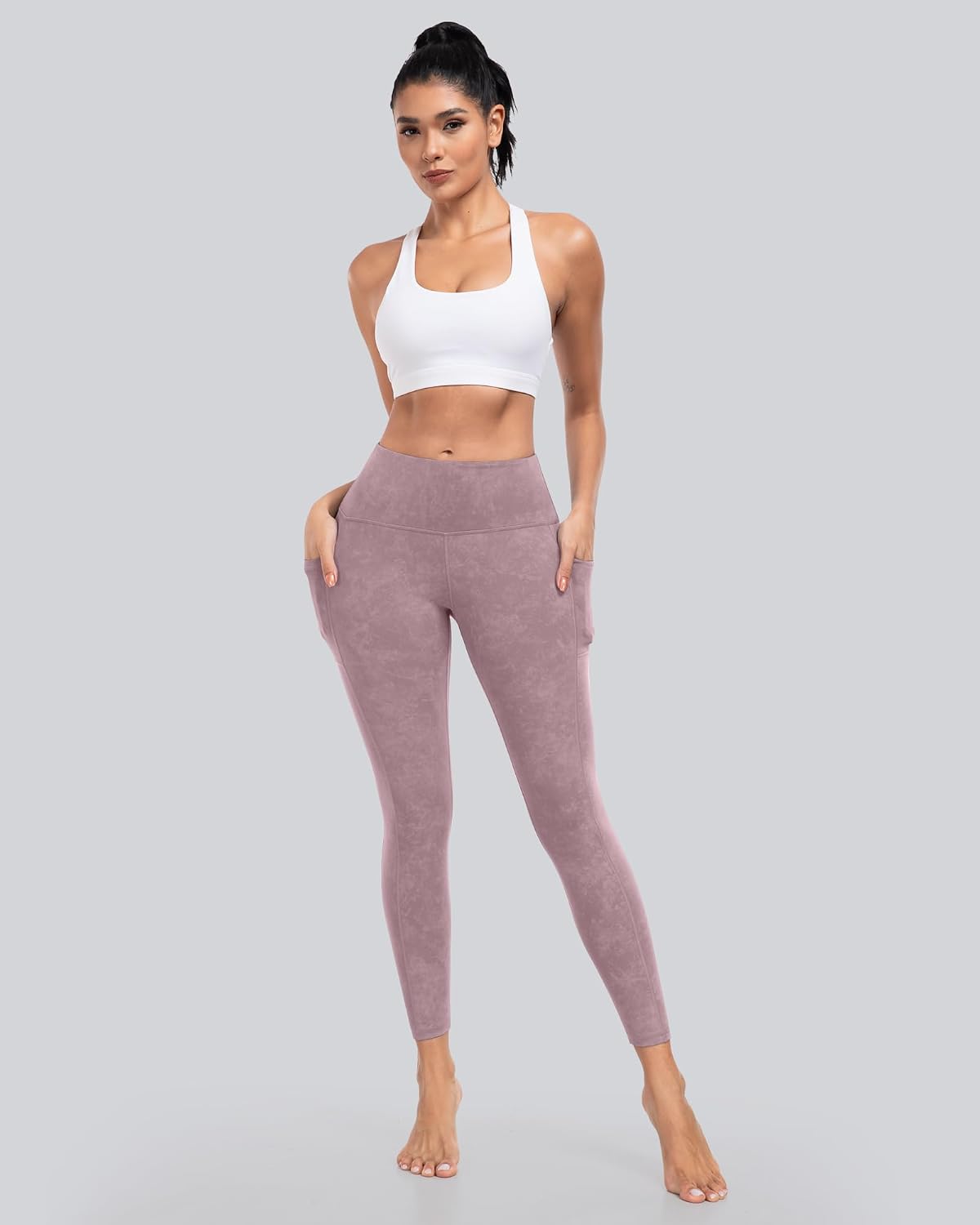 Leggings with Pockets for Women, High Waisted Tummy Control Workout Yoga Pants
