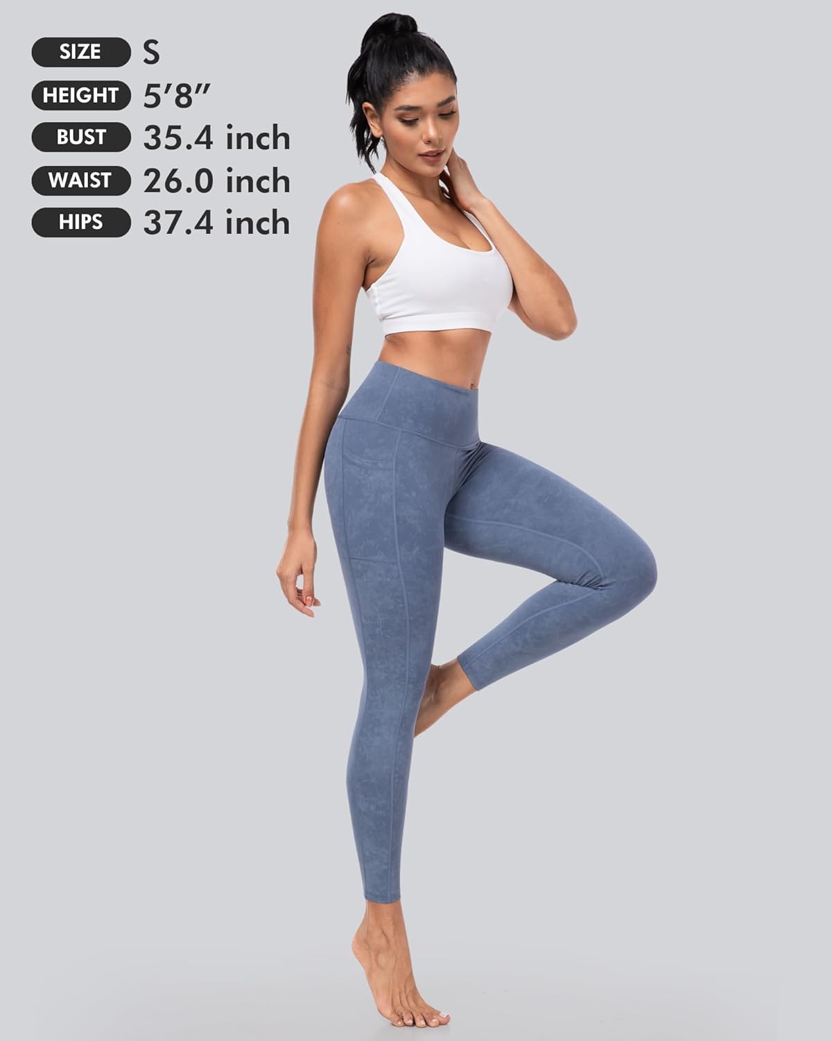 Leggings with Pockets for Women, High Waisted Tummy Control Workout Yoga Pants