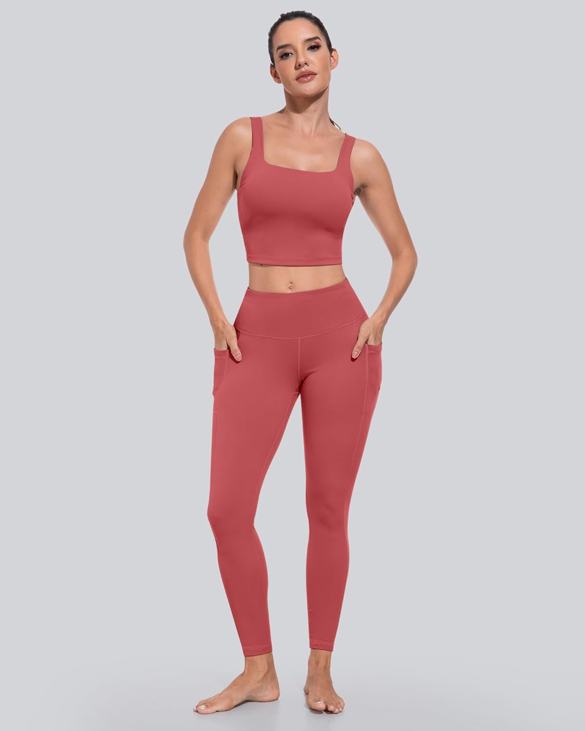 Leggings with Pockets for Women, High Waisted Tummy Control Workout Yoga Pants
