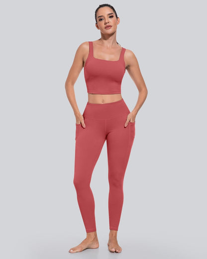 Leggings with Pockets for Women, High Waisted Tummy Control Workout Yoga Pants