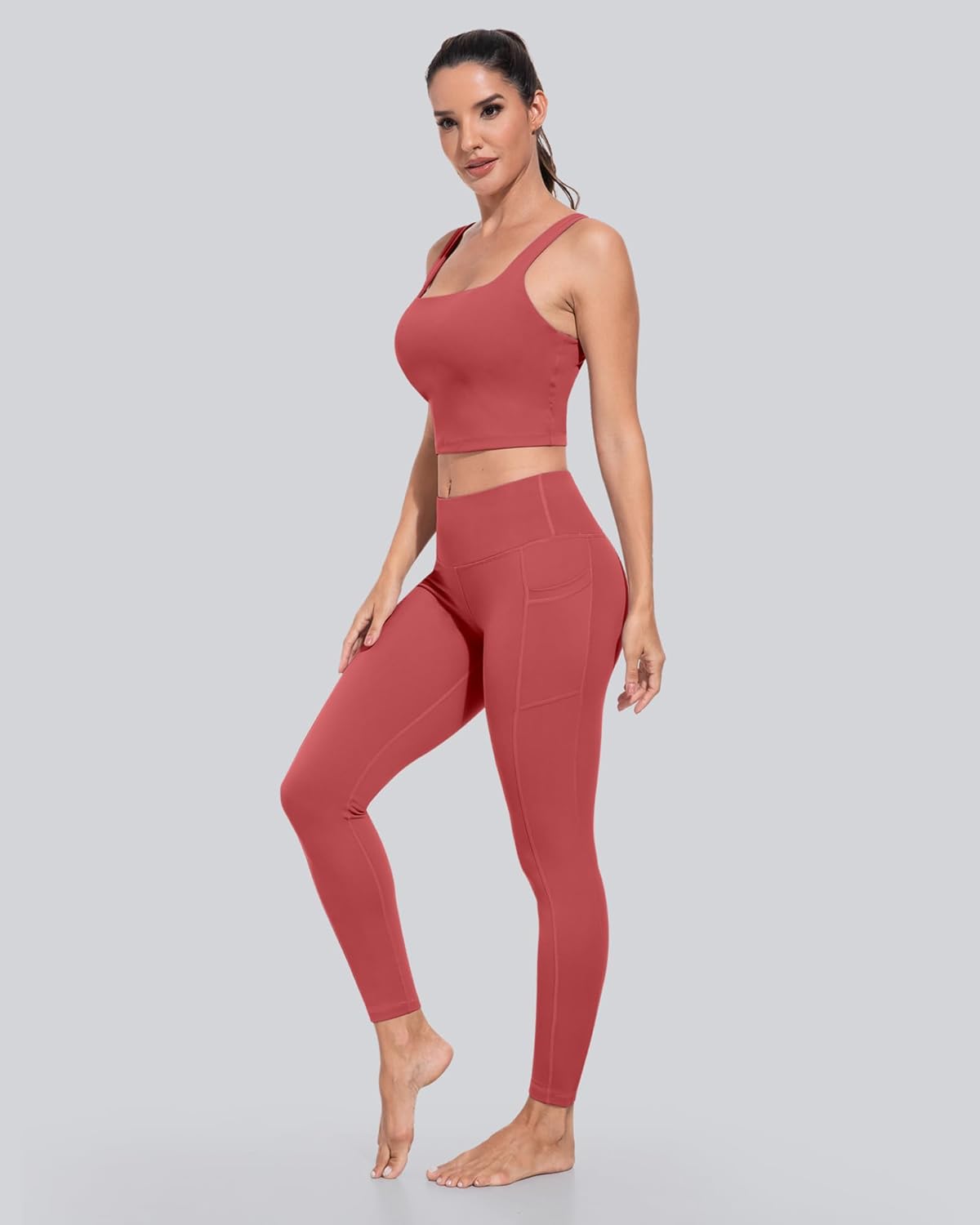 Leggings with Pockets for Women, High Waisted Tummy Control Workout Yoga Pants