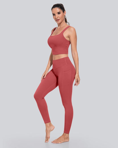 Leggings with Pockets for Women, High Waisted Tummy Control Workout Yoga Pants