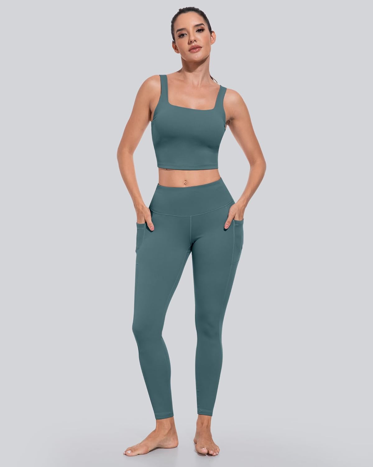 Leggings with Pockets for Women, High Waisted Tummy Control Workout Yoga Pants
