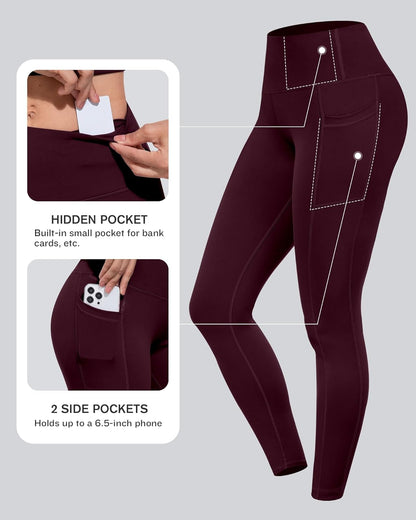 Leggings with Pockets for Women, High Waisted Tummy Control Workout Yoga Pants