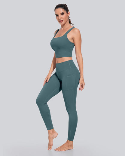 Leggings with Pockets for Women, High Waisted Tummy Control Workout Yoga Pants
