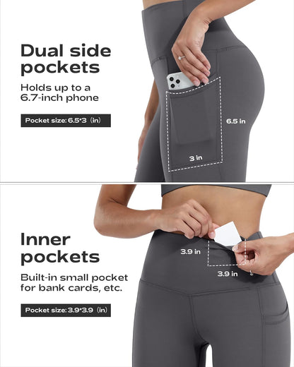 Leggings with Pockets for Women, High Waisted Tummy Control Workout Yoga Pants