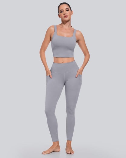 Leggings with Pockets for Women, High Waisted Tummy Control Workout Yoga Pants