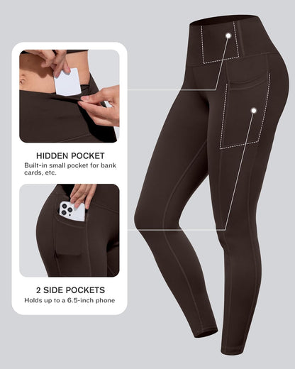 Leggings with Pockets for Women, High Waisted Tummy Control Workout Yoga Pants