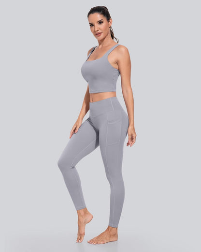 Leggings with Pockets for Women, High Waisted Tummy Control Workout Yoga Pants