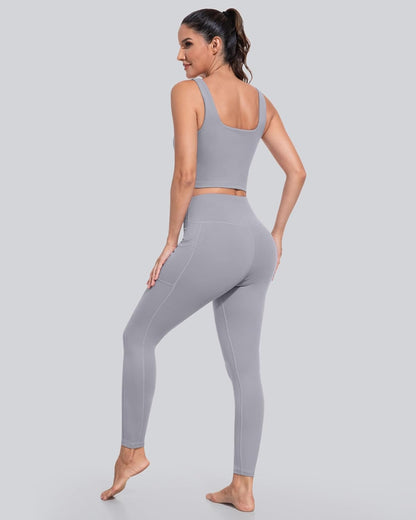 Leggings with Pockets for Women, High Waisted Tummy Control Workout Yoga Pants