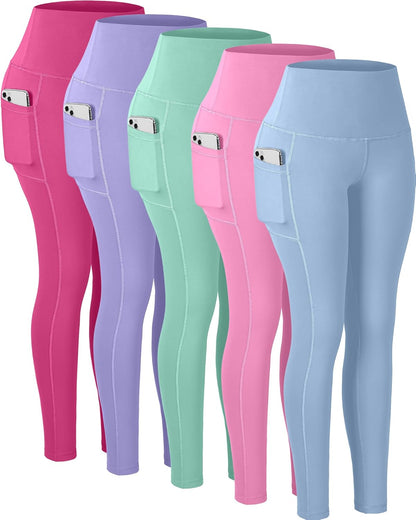 Leggings with Pockets for Women, High Waisted Tummy Control Workout Yoga Pants
