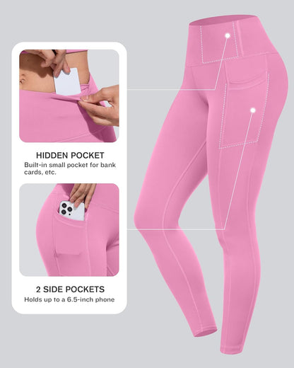 Leggings with Pockets for Women, High Waisted Tummy Control Workout Yoga Pants