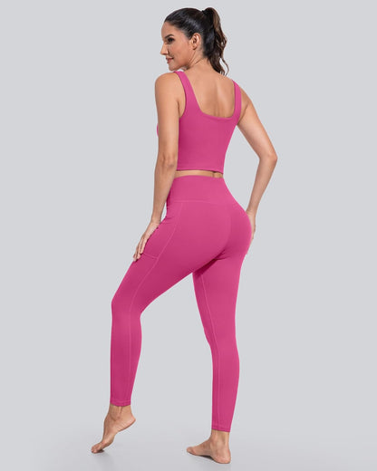 Leggings with Pockets for Women, High Waisted Tummy Control Workout Yoga Pants