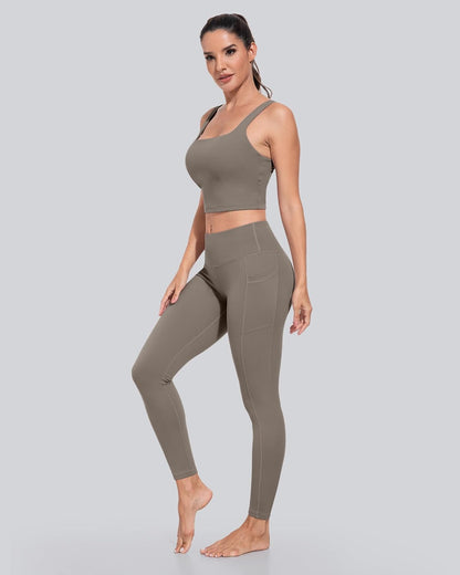 Leggings with Pockets for Women, High Waisted Tummy Control Workout Yoga Pants