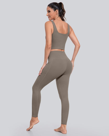 Leggings with Pockets for Women, High Waisted Tummy Control Workout Yoga Pants