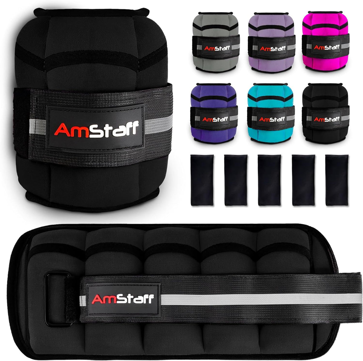 Adjustable Ankle Weights 1 Pair 2 4 6 8 10 Lbs Leg Weight Straps for Strength Training, Walking, Jogging, Running, and Fitness Workouts – 1-5 lbs Each Ankle, 10 lbs Pair Set