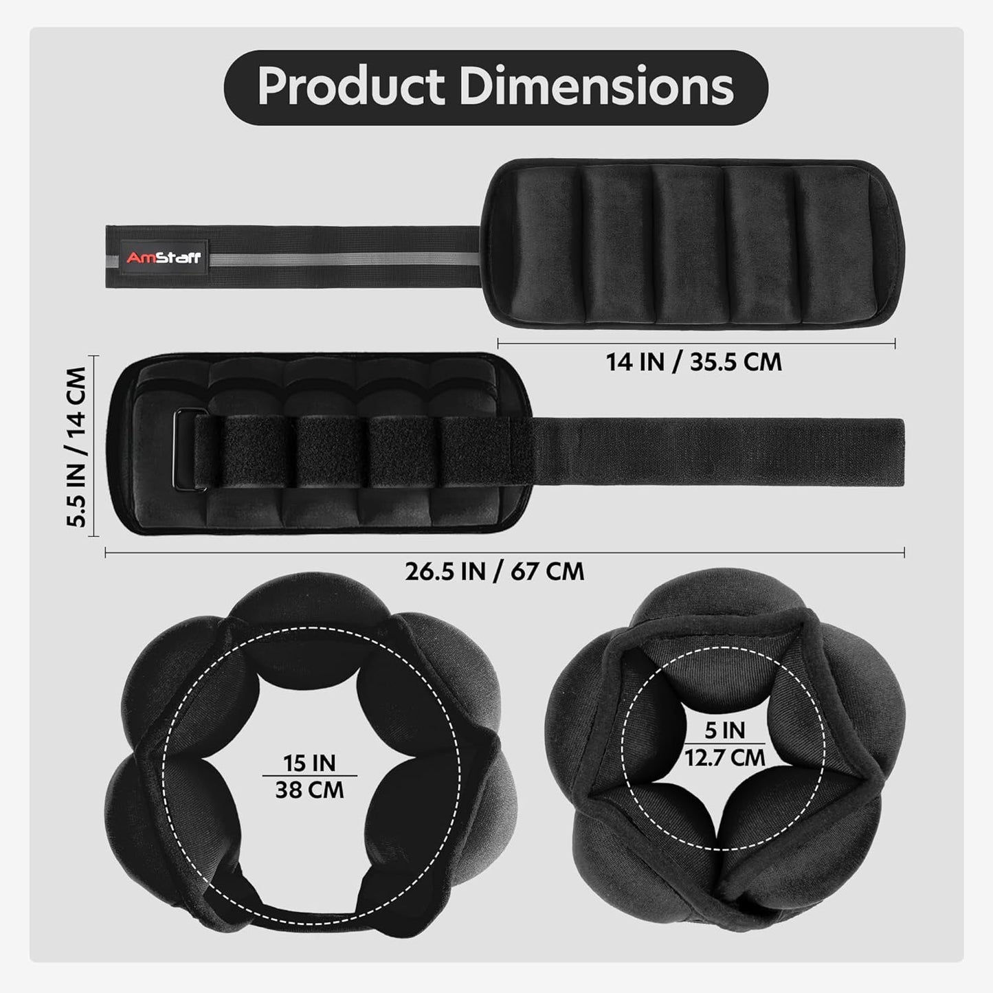 Adjustable Ankle Weights 1 Pair 2 4 6 8 10 Lbs Leg Weight Straps for Strength Training, Walking, Jogging, Running, and Fitness Workouts – 1-5 lbs Each Ankle, 10 lbs Pair Set