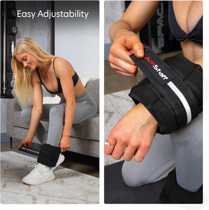 Adjustable Ankle Weights 1 Pair 2 4 6 8 10 Lbs Leg Weight Straps for Strength Training, Walking, Jogging, Running, and Fitness Workouts – 1-5 lbs Each Ankle, 10 lbs Pair Set