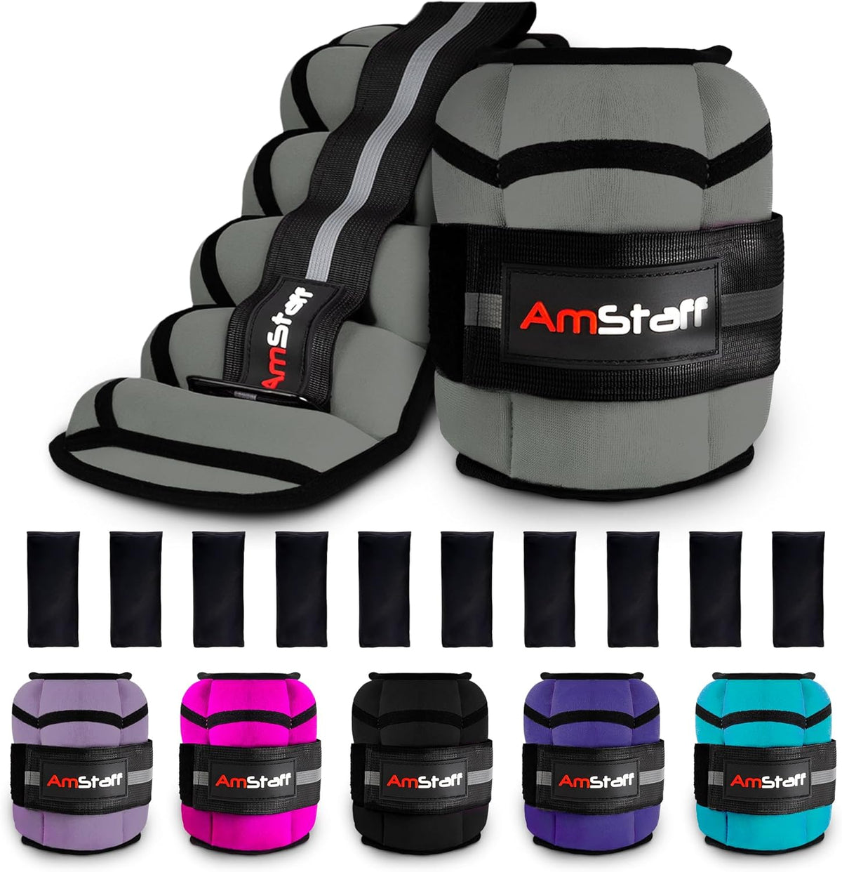 Adjustable Ankle Weights 1 Pair 2 4 6 8 10 Lbs Leg Weight Straps for Strength Training, Walking, Jogging, Running, and Fitness Workouts – 1-5 lbs Each Ankle, 10 lbs Pair Set