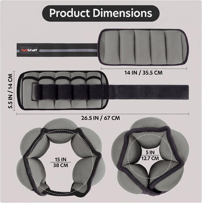 Adjustable Ankle Weights 1 Pair 2 4 6 8 10 Lbs Leg Weight Straps for Strength Training, Walking, Jogging, Running, and Fitness Workouts – 1-5 lbs Each Ankle, 10 lbs Pair Set