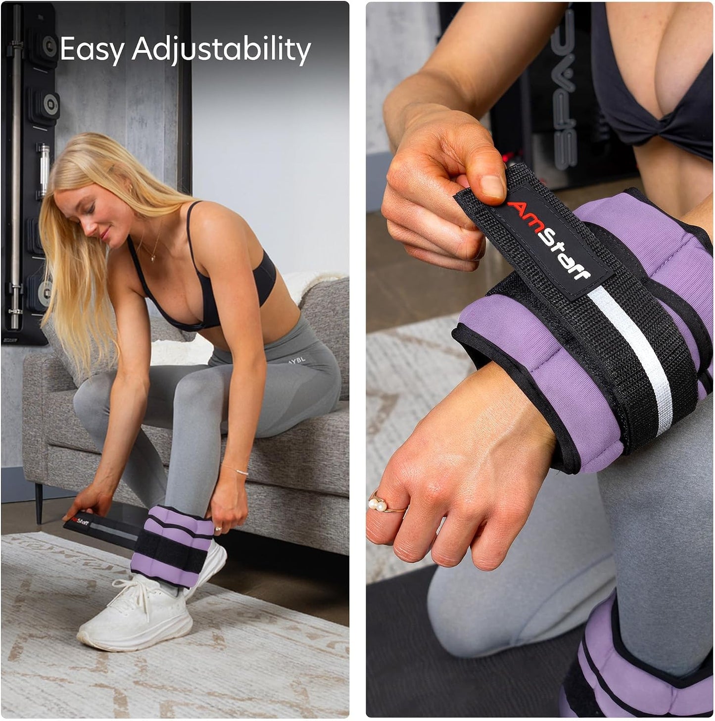 Adjustable Ankle Weights 1 Pair 2 4 6 8 10 Lbs Leg Weight Straps for Strength Training, Walking, Jogging, Running, and Fitness Workouts – 1-5 lbs Each Ankle, 10 lbs Pair Set