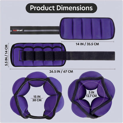 Adjustable Ankle Weights 1 Pair 2 4 6 8 10 Lbs Leg Weight Straps for Strength Training, Walking, Jogging, Running, and Fitness Workouts – 1-5 lbs Each Ankle, 10 lbs Pair Set
