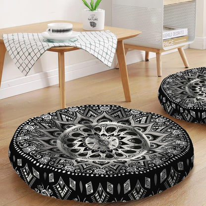 Mandala Meditation Cushion, Boho Meditation Mat, Meditation Pillows for Sitting on Floor, Cushions for Sitting in Home and Outdoor, Round Floor Pillows Cushion Seating for Yoga Accessories 22'' X 22''