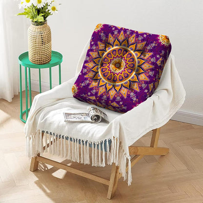 Mandala Meditation Cushion, Boho Meditation Mat, Meditation Pillows for Sitting on Floor, Cushions for Sitting in Home and Outdoor, Round Floor Pillows Cushion Seating for Yoga Accessories 22'' X 22''