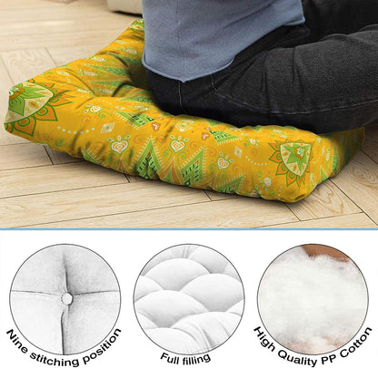 Mandala Meditation Cushion, Boho Meditation Mat, Meditation Pillows for Sitting on Floor, Cushions for Sitting in Home and Outdoor, Round Floor Pillows Cushion Seating for Yoga Accessories 22'' X 22''