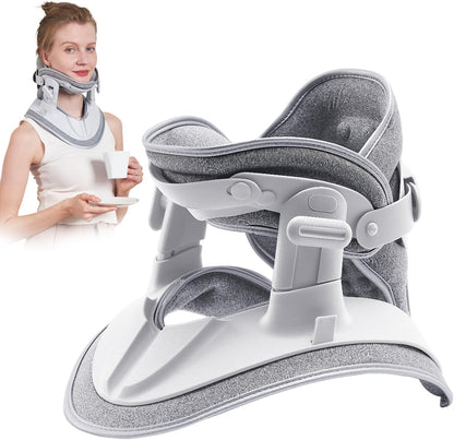 Neck Stretcher Cervical Traction, Adjustable Cervical Neck Traction Device, Neck Brace for Neck Pain Relief and Support, Ergonomic Design for Home, Office & Travel Use