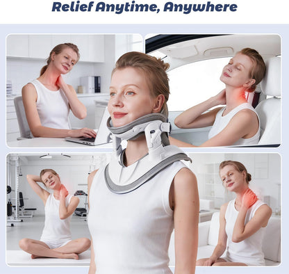 Neck Stretcher Cervical Traction, Adjustable Cervical Neck Traction Device, Neck Brace for Neck Pain Relief and Support, Ergonomic Design for Home, Office & Travel Use