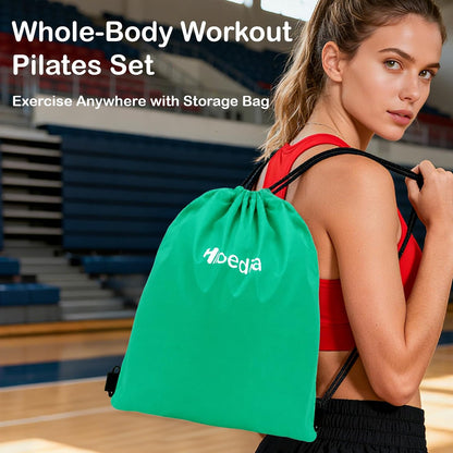 Pilates Kit for Women, Pilates Equipment Ring and Ball Set with Resistance Bands, Yoga Strap, Core Sliders, Socks, Bag & Guide for Starter Home Workout Fitness Gym Essentials
