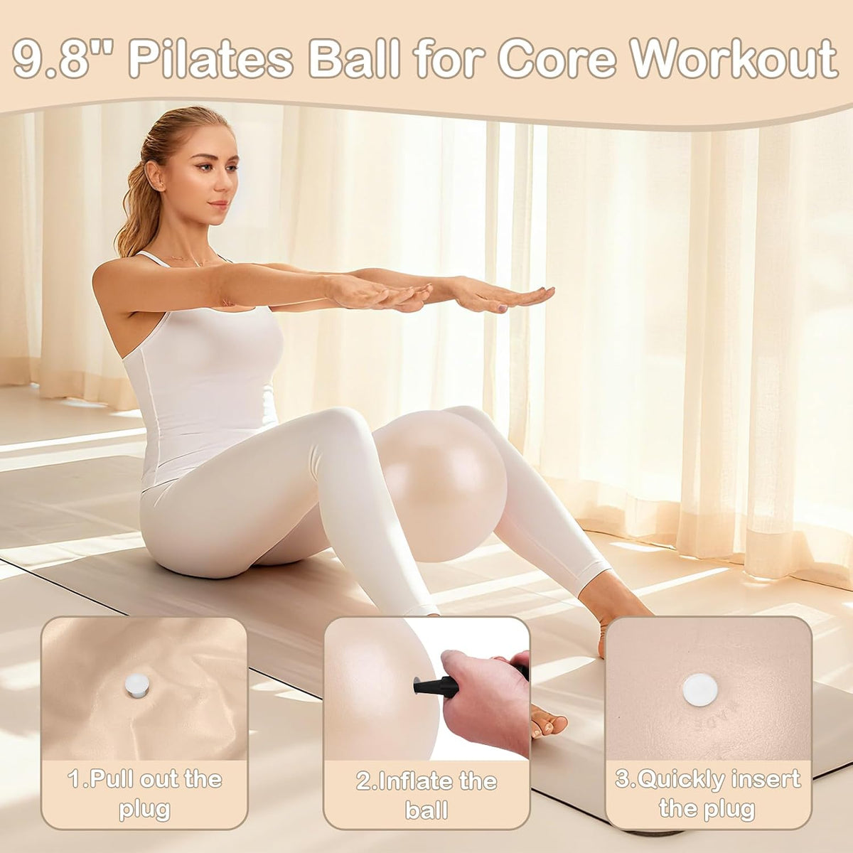 Pilates Kit for Women, Pilates Equipment Ring and Ball Set with Resistance Bands, Yoga Strap, Core Sliders, Socks, Bag & Guide for Starter Home Workout Fitness Gym Essentials
